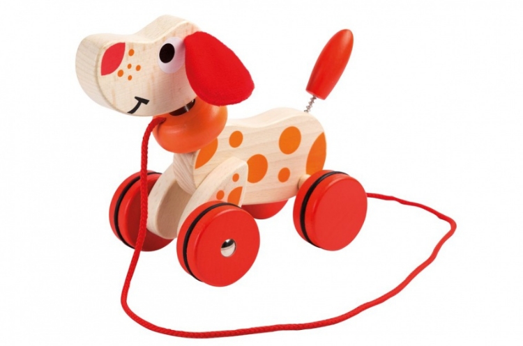 Picture of Joueco - Houten kwispel hondje -  trekfiguur