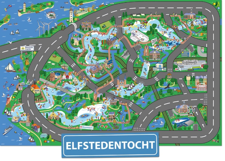 Image de Speelkleed Elf steden Elfstedentocht 115x175cm