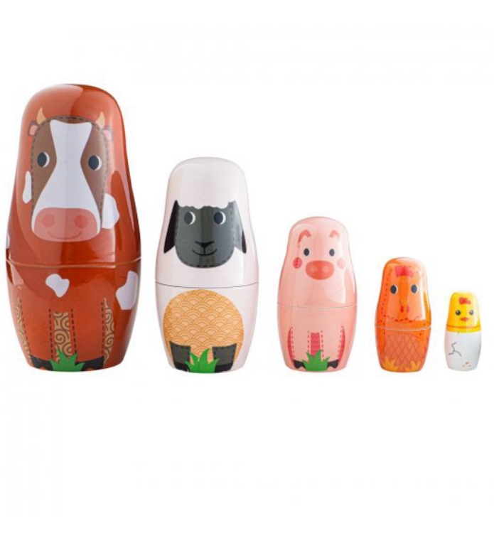 Image de Boerderijdieren 5 Matroesjka poppetjes