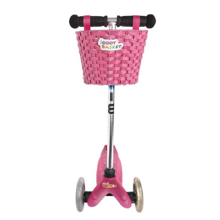 Afbeeldingen van Stuur-step/fiets mandje roze Microstep
