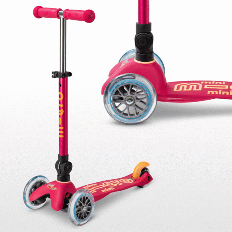 Afbeeldingen van Mini Micro step inklapbaar robijn roze