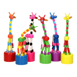 Afbeeldingen van Drukfiguur Giraffe assorti 17 cm