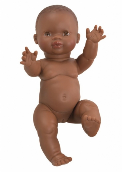 Afbeeldingen van babypop Gordi Afro meisje 34 cm bruine ogen