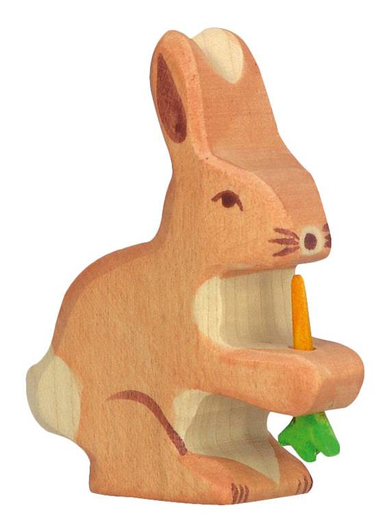 Holztiger Haas met wortel – Houten Speelfiguur – vanaf 3 jaar
