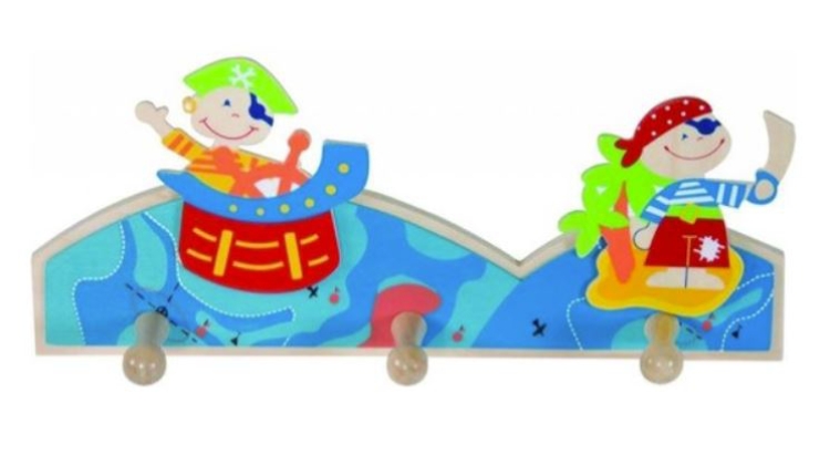 Simply for kids - Kinderkamer Kapstok Piraat  – 3 haken