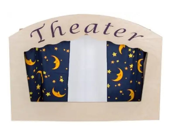 Image de Poppenkast Theater Tafelmodel white wash - Van Dijk Toys