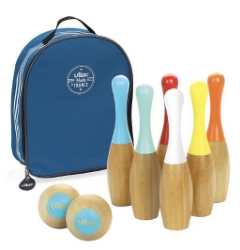 Afbeeldingen van Vilac houten kegelspel - bowlingset in rugzak