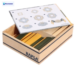 Image de Kapla, Spin 75 plankjes in kist, naturel -groen-geel