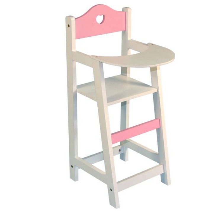 Picture of Poppenkinderstoel wit-roze met hart
