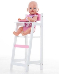 Picture of Poppenkinderstoel wit-roze met hart