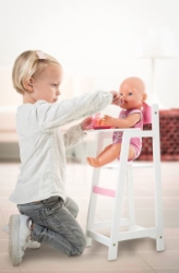 Picture of Poppenkinderstoel wit-roze met hart