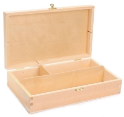 Tekenkist Naturel Grenen – 3-Vaks Tekendoos – 27x16x6,5 cm