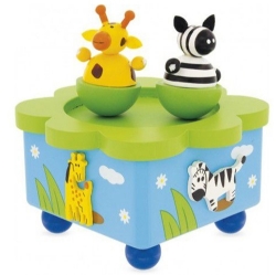 Image de Muziekdoosje dansende giraf en zebra