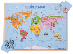 Image de Houten puzzel van de wereld Bigjigs