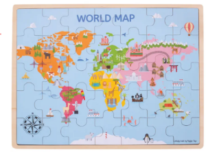 Image de Houten puzzel van de wereld Bigjigs