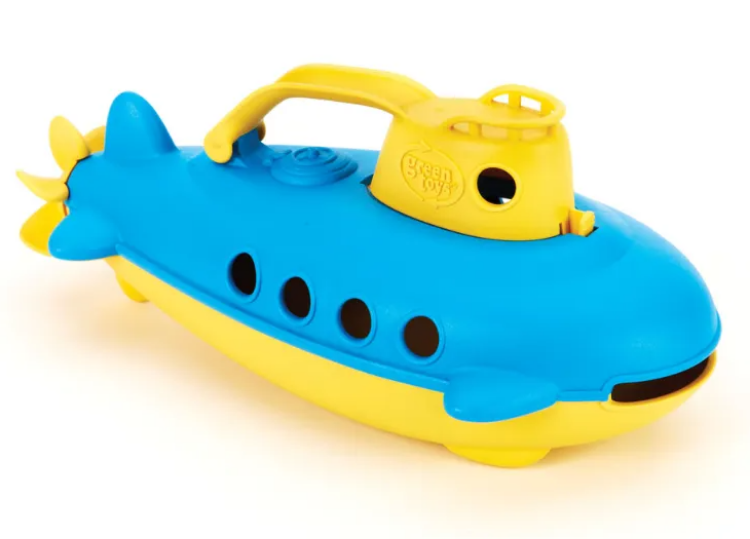 Afbeeldingen van Duikboot blauw-geel - recycled plastic/bioplastics - Greentoys