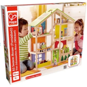 All-Season-House-Hape-E3401-Groot-Houten-Poppenhuis-met-Meubels-en-Poppenhuispoppetjes-duurzaam-speelgoed