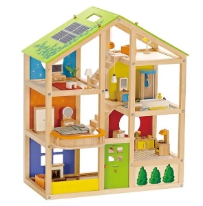 All-Season-House-Hape-E3401-Groot-Houten-Poppenhuis-met-Meubels-en-Poppenhuispoppetjes-duurzaam-speelgoed