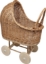 Image de Poppenwagen riet zonder bekleding met vaste kap