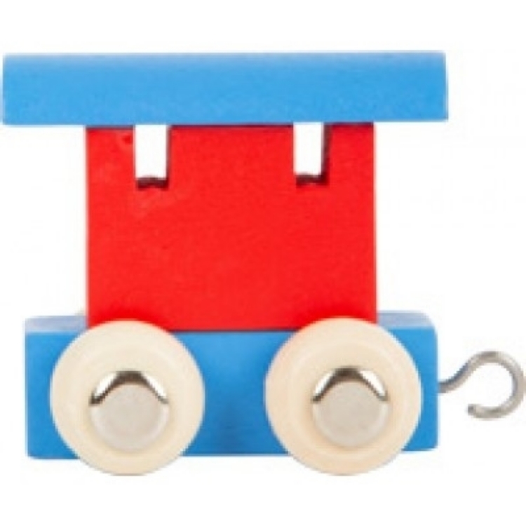 Bild von Lettertrein gekleurd aanhanger blauw rood