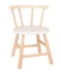Picture of Kinderstoel, white wash zitvlak, gebogen leuning, beukenhout Van Dijk Toys