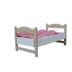 Van Dijk Toys Poppenledikant – Naturel-Wit Houten Poppenbed