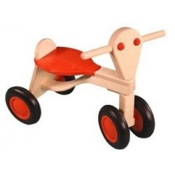 Van Dijk Toys Aanhanger voor Loopfiets – Berkenhout, Naturel/Oranje