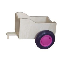 Bild von SALE!!! Aanhanger voor licht blauwe kinder-loopfiets berkenhout Van Dijk Toys