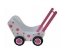 Bild von SALE!!!  Poppenwagen wit met roze stippen Hout Van Dijk Toys