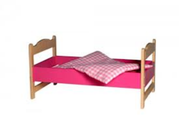 Bild von Poppenledikant-roze poppenbed hout  Van Dijk Toys