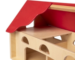 Van Dijk Toys Speelboerderij – Houten Boerderij Naturel-Rood- 2jr+