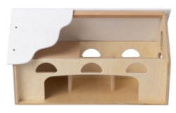 Image de Speelboerderij naturel, wit dak hout 2+ Van Dijk Toys