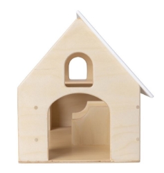 Image de Speelboerderij naturel, wit dak hout 2+ Van Dijk Toys