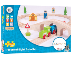 Bild von Bigjigs houten treinset 40-delig en achtvormige treinbaan