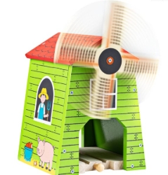 Bigjigs spoortunnel plattelands windmolen houten treinbaan BJ-BJ247 2