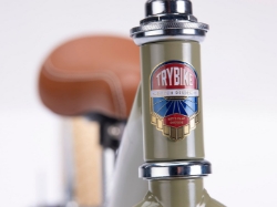 Trybike Steel 2-in-1 loopfiets Vintage Groen met stalen frame, luchtbanden en verstelbaar zadel – geschikt voor kinderen van 15 maanden tot 6 jaar.