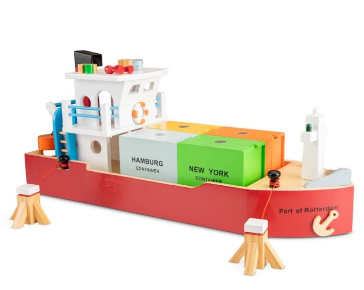 new-classic-toys-10900-havenlijn-containerboot-duurzaam-houten-speelgoed