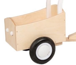 Image de Witte Houten Kinderbakfiets Vierwieler – Kinderloopfiets Van Dijk Toys M2007