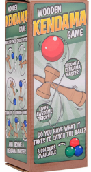 Houten kendama assortie blauw, rood en groen