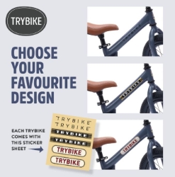 Trybike Steel 2-in-1 loopfiets All Black Edition met luchtbanden, verstelbaar zadel en stalen frame – geschikt voor kinderen van 15 maanden tot 6 jaar.