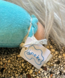 Picture of SALE!!!  Pop Antroposofisch Liselotje licht blauw met wol gebreid vestje Nicky velours met schapenvol vulling