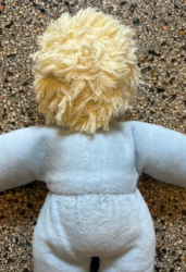 Picture of SALE!!!  Pop Antroposofisch Rozemarijntje lichtblauw Nicky velours met kort blond haar 32 cm