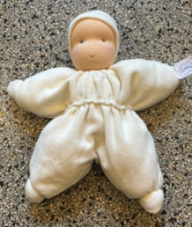 Picture of SALE!!!  Pop Antroposofisch Vlinderpopje creme wit velours 25 cm