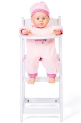 Afbeeldingen van SALE!!!  Pop Poppenstoel hout-mdf wit 22 x27 x 53 cm Tidlo