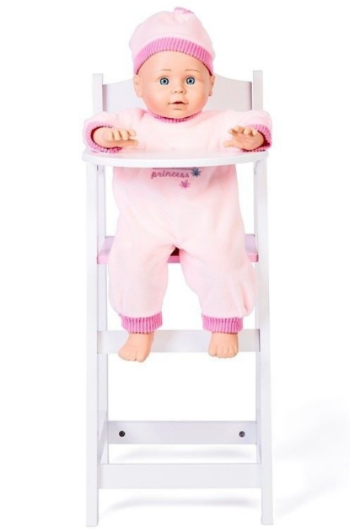 Afbeeldingen van SALE!!!  Pop Poppenstoel hout-mdf wit 22 x27 x 53 cm Tidlo