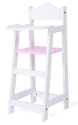 Afbeeldingen van SALE!!!  Pop Poppenstoel hout-mdf wit 22 x27 x 53 cm Tidlo