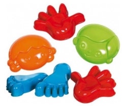 Bild von SALE!!!  Buitenspeelgoed Zandvormpjes Fritz, handen, voeten en gezicht 6 delig strand-waterspeelgoed Gowi
