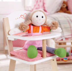 houten poppenstoel wit roze edugro hape e3600 berkenmultiplex duurzaam speelgoed