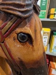 Picture of Antiek Houten Hobbelpaard met Gietijzeren Wielen – 83 cm hoog – Ca. 1910