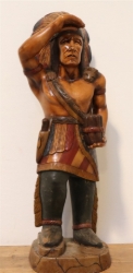 Afbeeldingen van Vintage Houten 'Cigar Store Indian' - Handgesneden Beeld - 93 cm